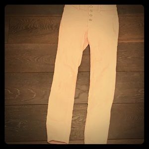 Light pink four button high waisted jeggings